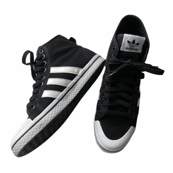 adidas | Shoes | Adidas Black White Honey Mid High Tops